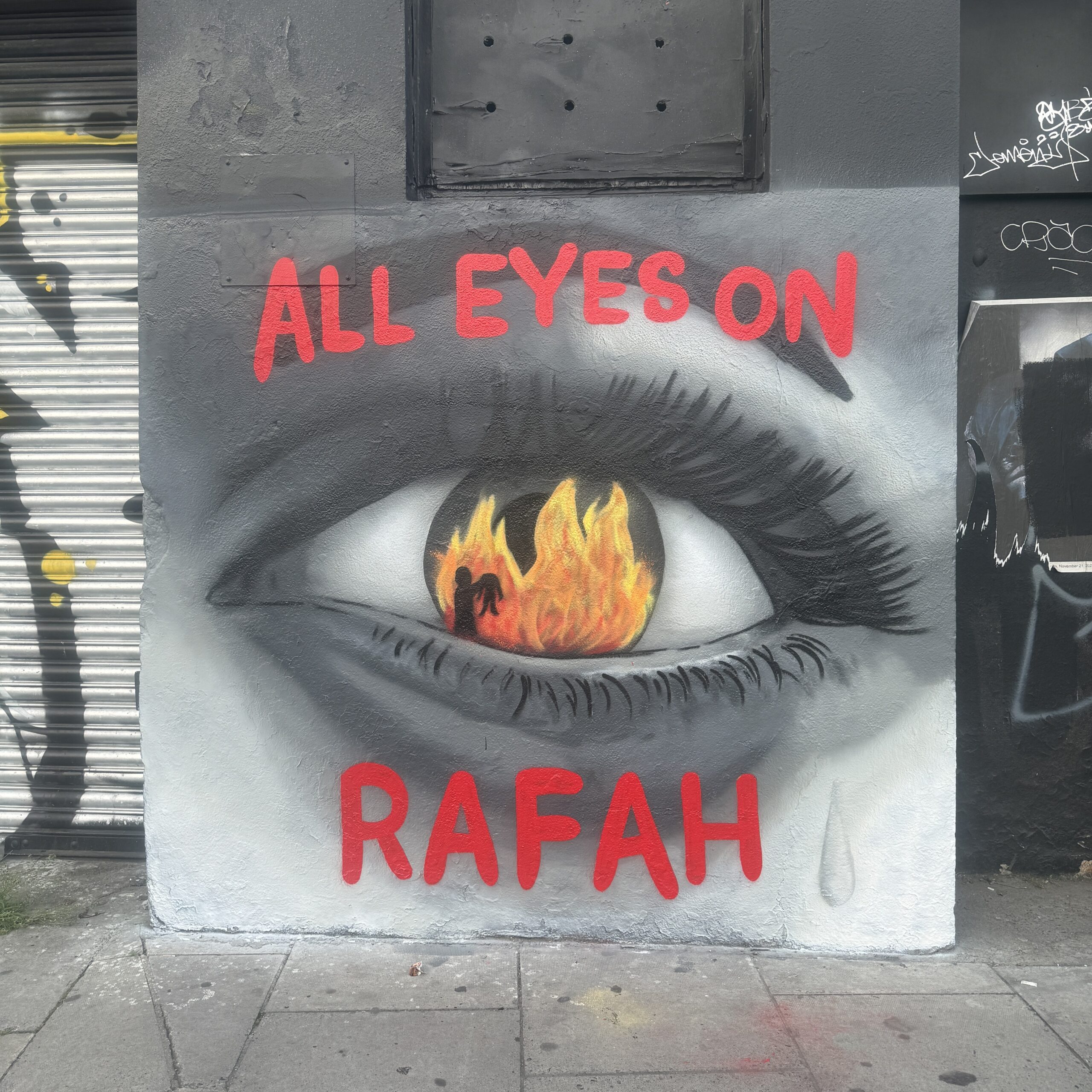 Emmalene Blake's mural from May 2024: "All eyes on Rafah."