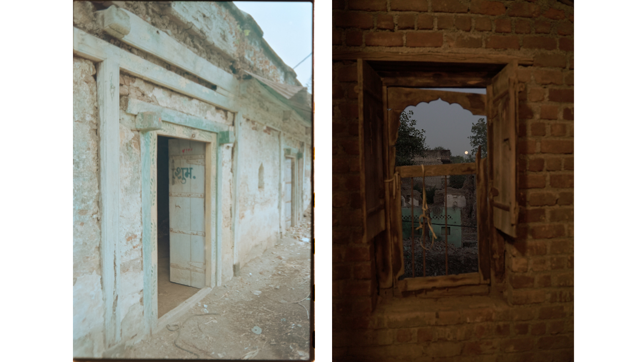 Bharat Chandore’s ancestral home in Chichli, a village by the Narmada River bank, was little more than a mud hut when the musicians arrived. (Photo by Aakash Meshram [L] and Jayesh Malani [R])