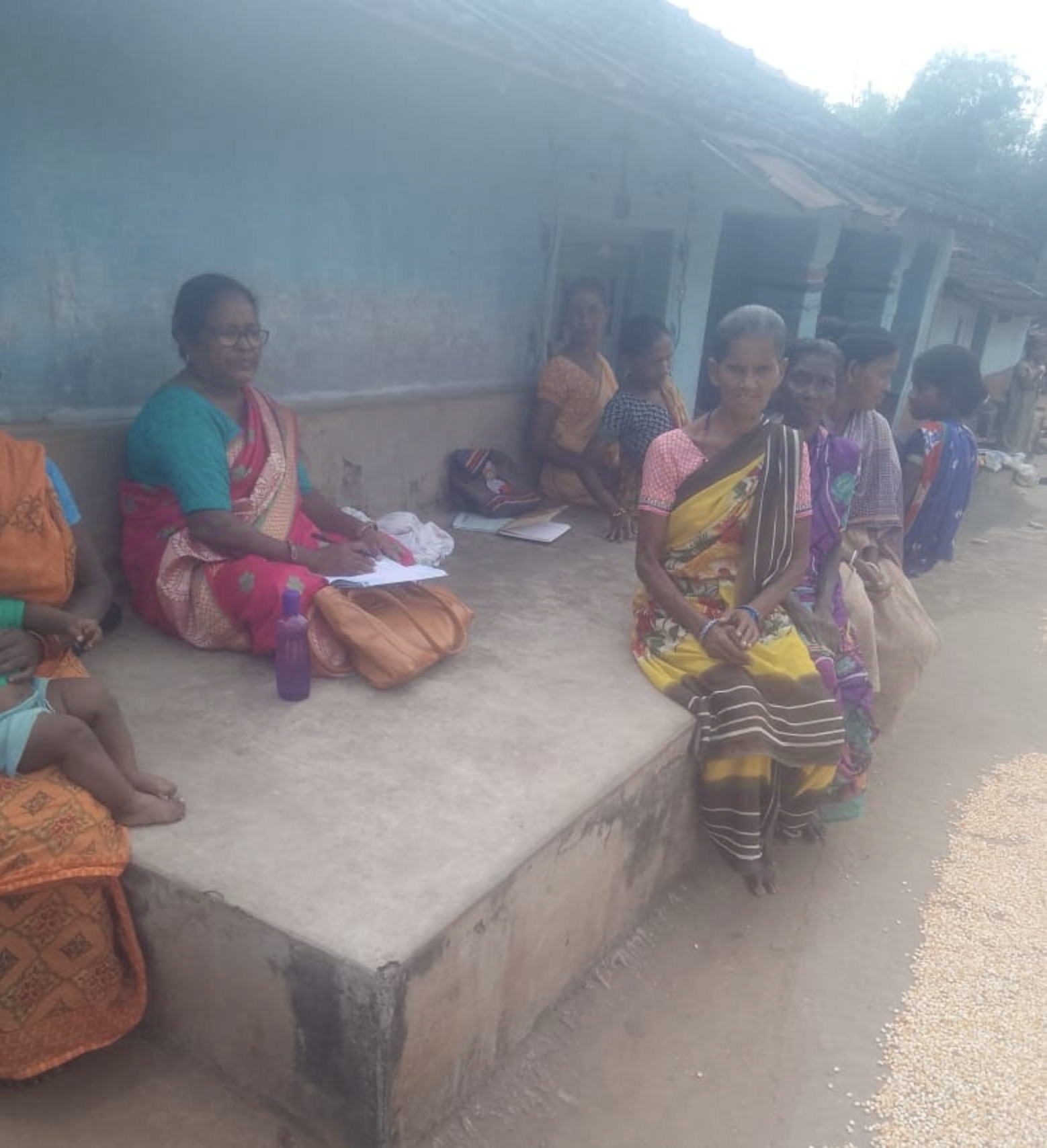 Nirmala Putul interacting with women of her Panchayat.