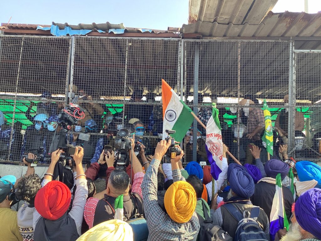 Farmers protest at Shambhu border