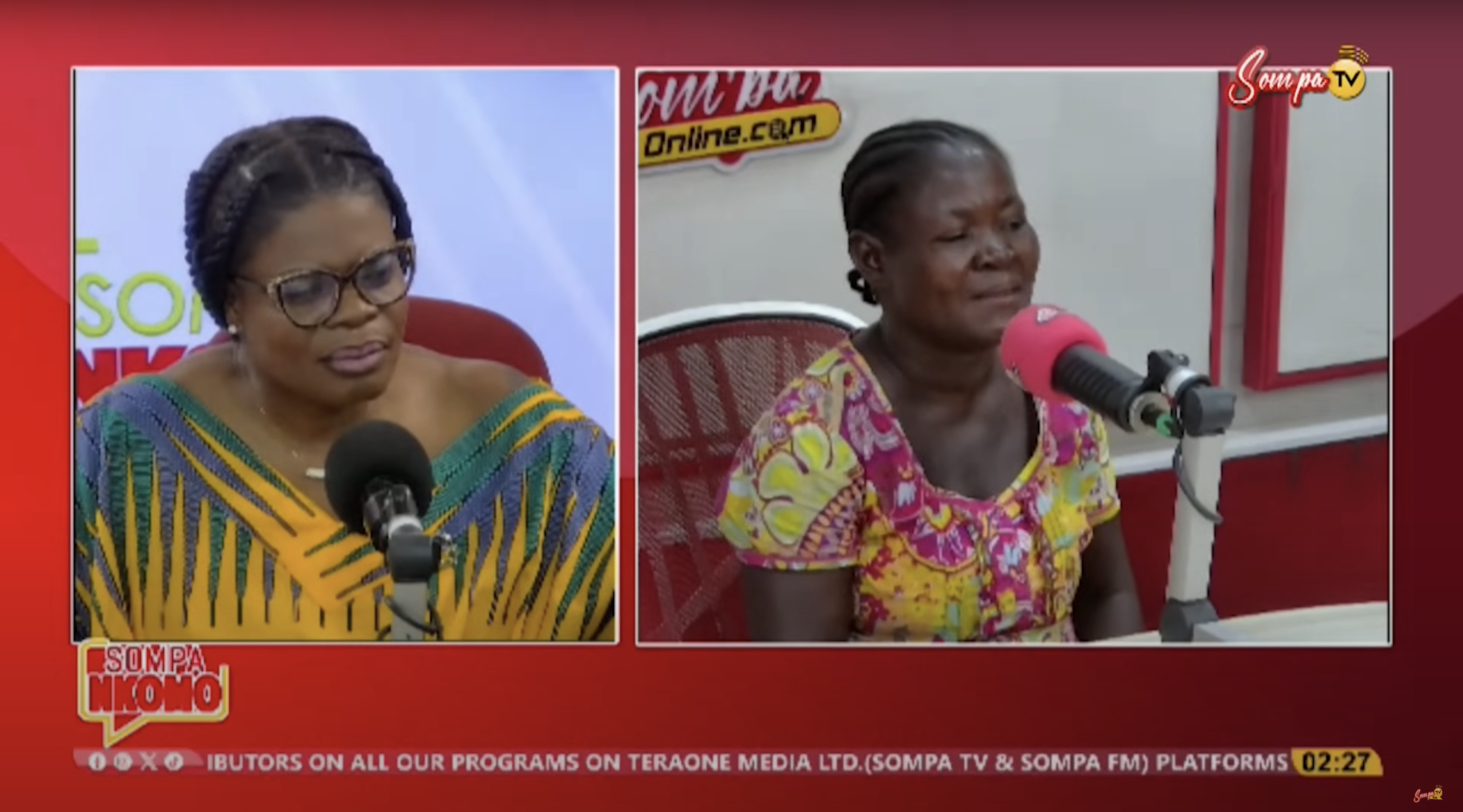 Georgina Oboako on the Sompa Nkomo show hosted by Oheneni Ama Korankye in Ghana